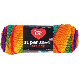 Red Heart Super Saver Yarn Favorite Stripes New 4965 Acrylic 236 yds 5 oz